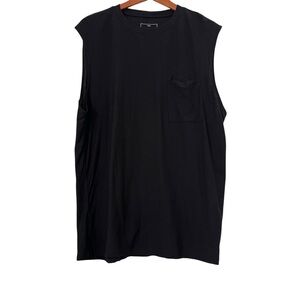 Lahgo x Lunya Cool Every Day Muscle Tee XL Black Pocket Loungewear Luxurious USA